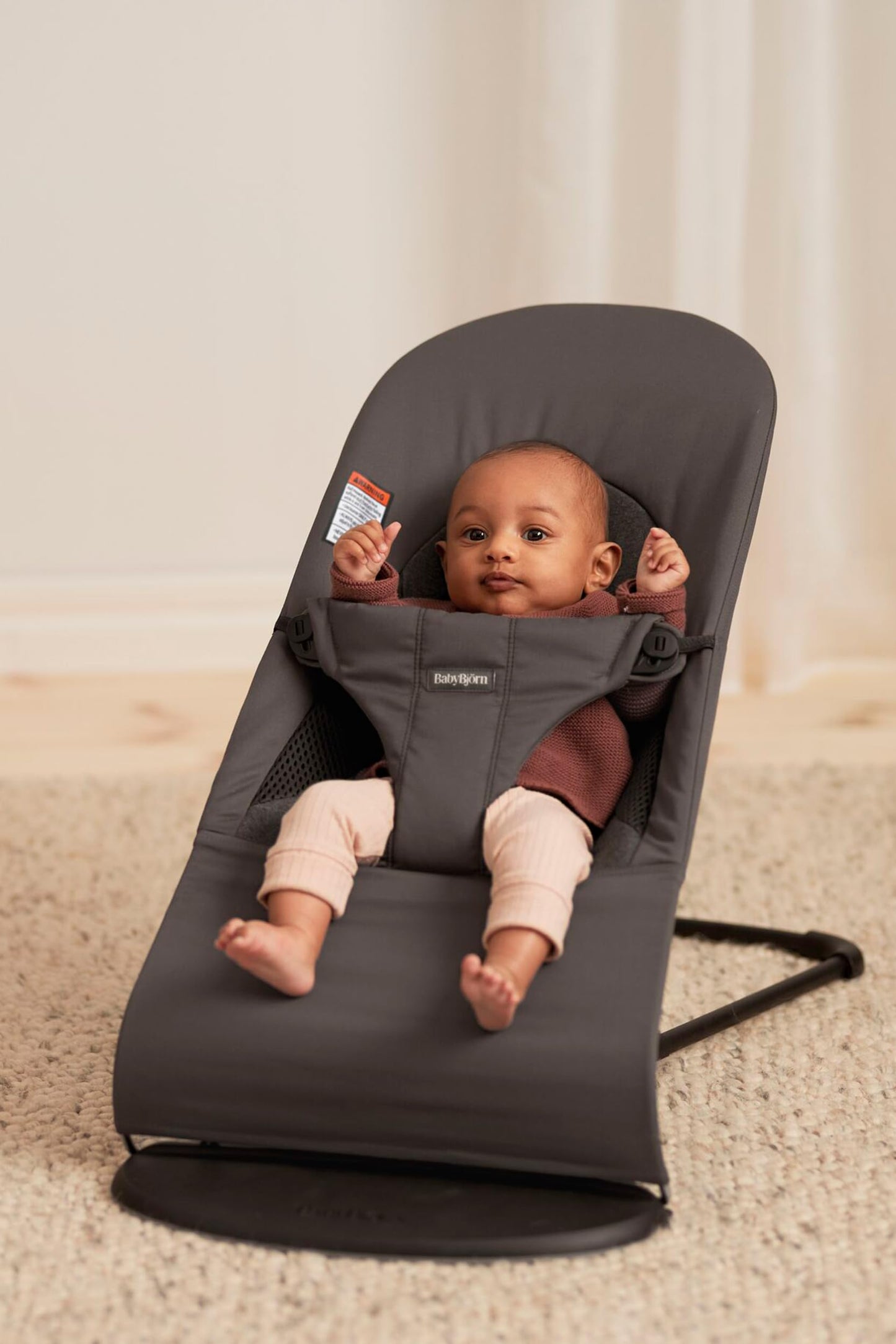 Babybjrn Bouncer Balance Soft, Dark Gray, Woven/Jersey, Tri-Fabric | 2-In-1 Adjustable Baby Bouncer Seat And Toddler Chair, Newb