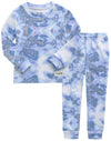 Vaenait Baby Kids Junior 100% Cotton Sleepwear Pajamas 2Pcs Set Tiedye-Warmblue-259 M