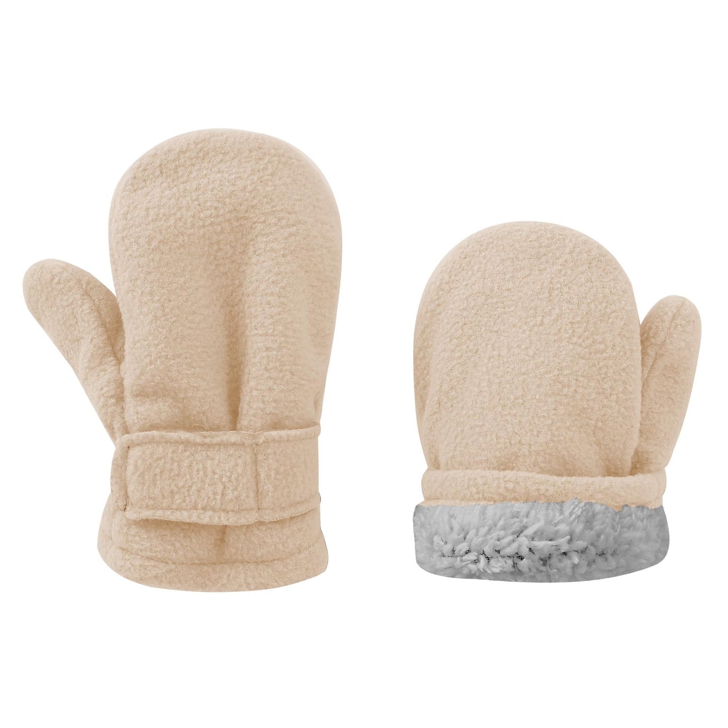 Uttpll Toddler Mittens Unisex Sherpa Lined Fleece Gloves Winter Warm Easy-On Kids Winter Outdoor Mittens For Baby Boys Girls Bei