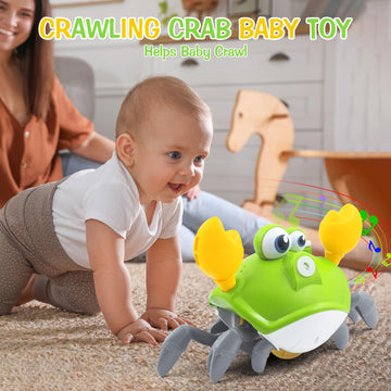 Crawling Crab Baby Toy - Rechargeable Bubble Machine - Tummy Time Toys - Automatic Crawling Crab Bubble Blower Machine for 3 4 5