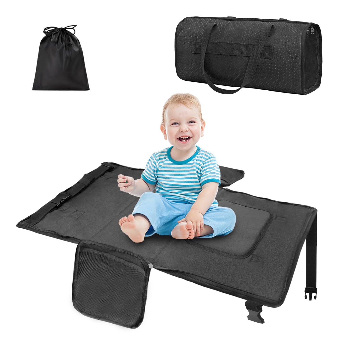 Toddler Airplane Bed Travel Bag 2 in 1, Portable Kids Plane Seat Extender, Baby Flight Essentials Footrest Flyaway Must Have for