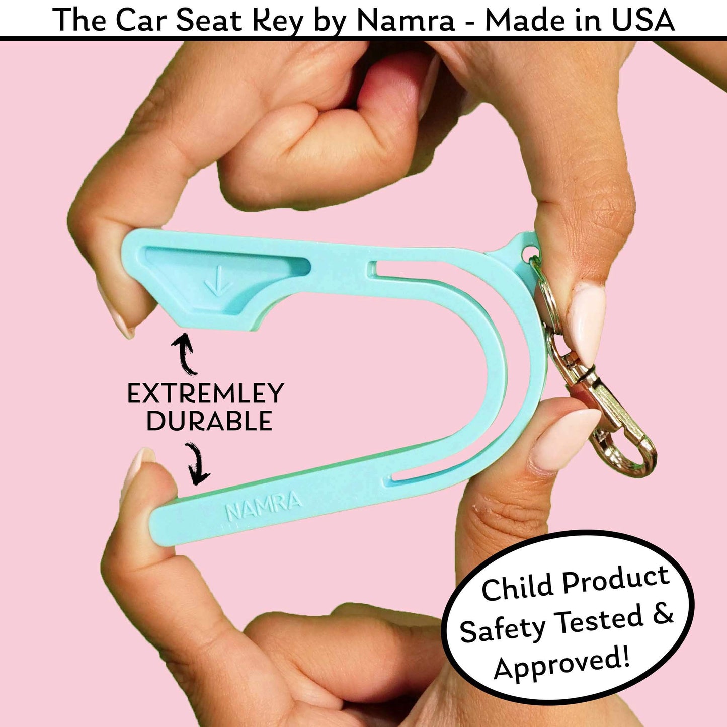 Namra The Car Seat Key - Original Car Seat Key Chain Buckle Release Tool - Easy Unbuckle Opener Aid For Nails, Parents, Grandpar