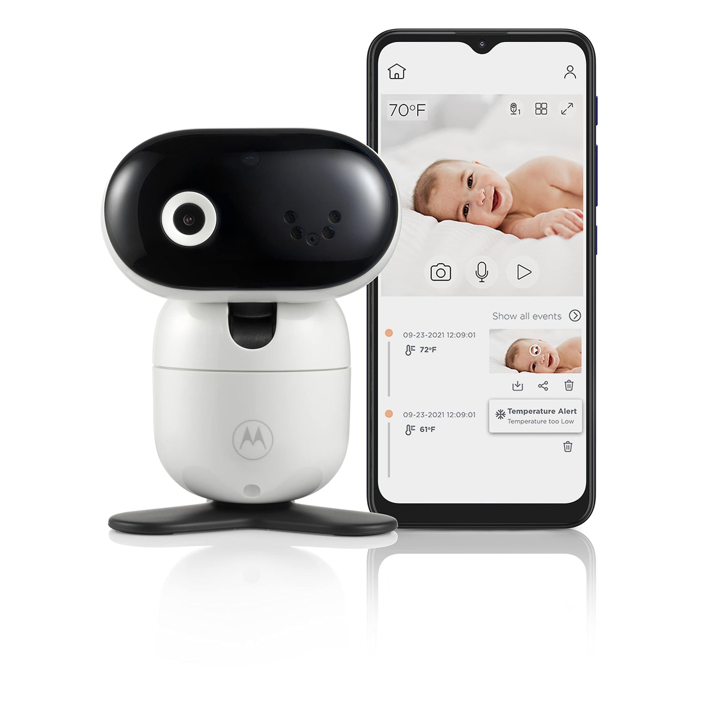 Motorola Baby Monitor Camera Pip1010 - Wifi Motorized Video Camera With Hd 1080P - Connects To Smart Phone App - Remote Pan, Til