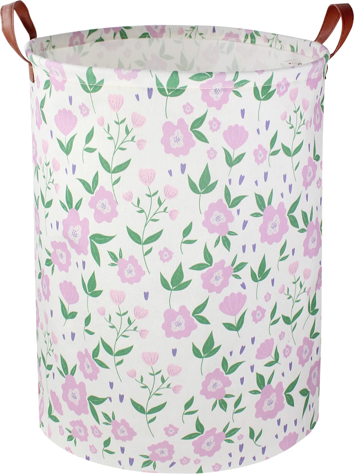 Clocor Girls Laundry Basket,Baby Hamper For Nursery,Collapsible Canvas Dirty Clothes Basket,Toys Organizer Storage Bins,Room Dec