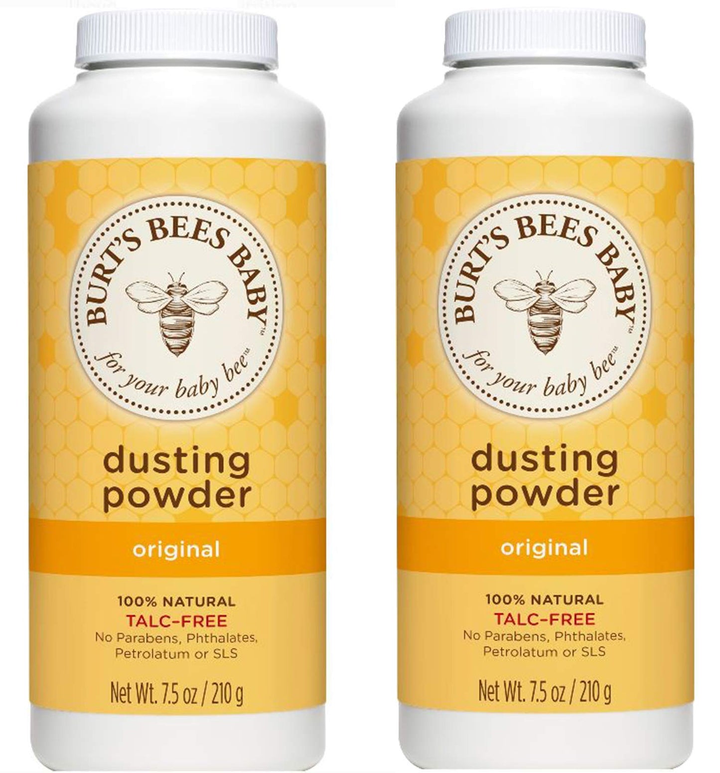 Burt'S Bees Baby Bee Dusting Powder Bottle, 7.5-Ounce Bottles (Pack Of 2)