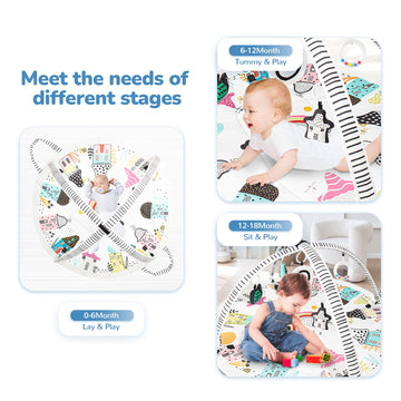 Baby Play Mat Tummy Time Mat With Exclusive Foldable Design, Stage-Based Skill Development Activity Gym, Machine Washable Baby P