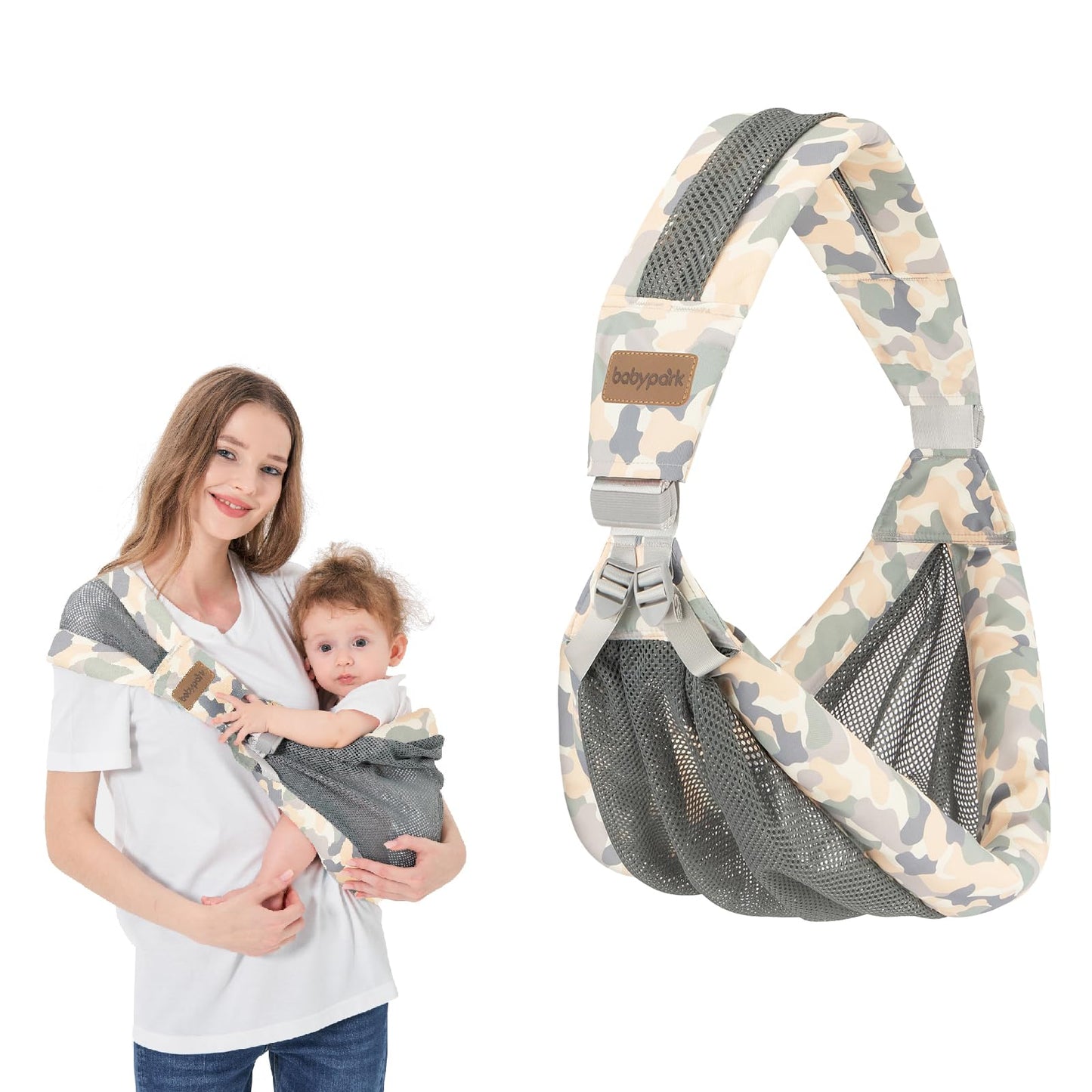Huifen Adjustable One Shoulder Baby Carrier for Infant, Lightweight Breathable Mesh Baby Hip Carrier Portable Baby Carrier Sling