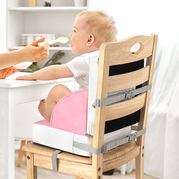 Toddler Booster Seat For Dining Table, Portable Kids Seat With Safety Buckles, High Cushion For Travel With Non-Slip Bottom, One