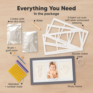 Baby Hand And Footprint Kit - Baby Footprint Kit, Newborn Keepsake Frame, Baby Handprint Kit, Personalized Baby Gifts, Nursery D