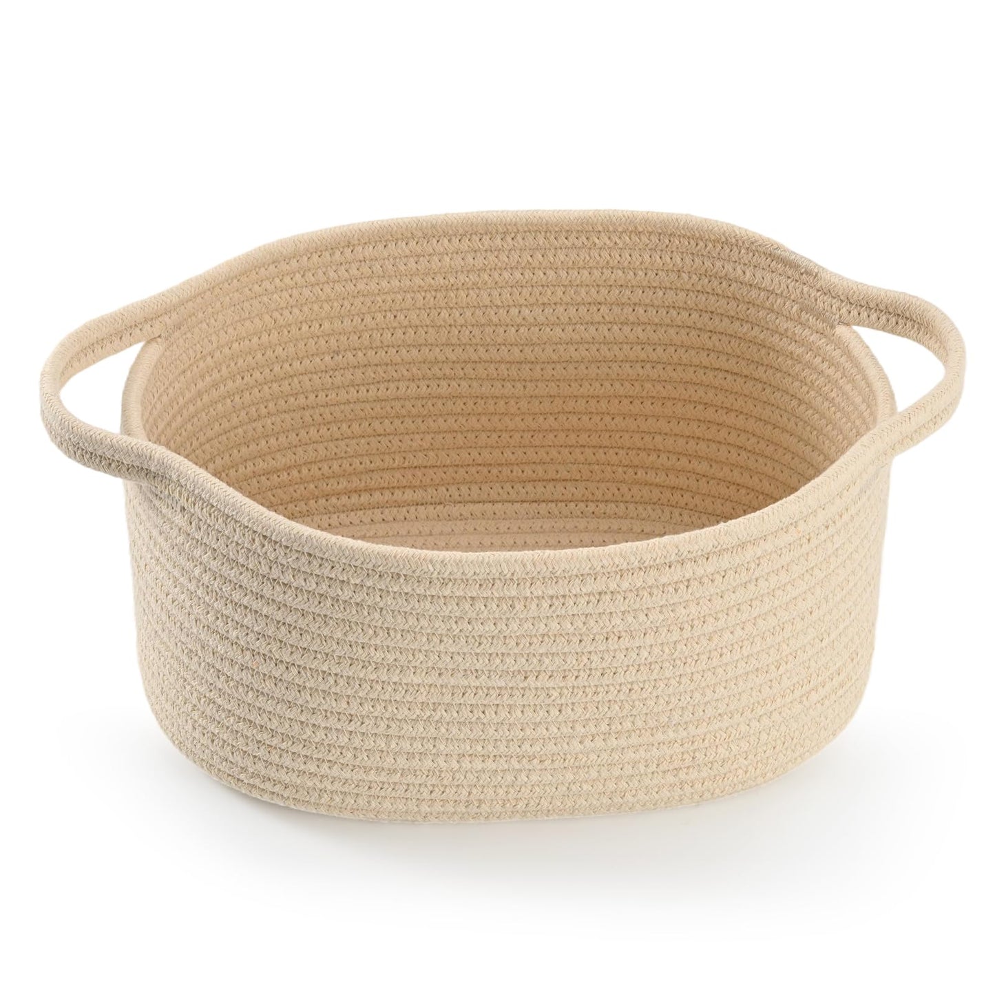 Happyiren Cute Woven Gift Basket - Beige Empty Gift Basket for Nursery, Baby Shower Gifts, Birthday, Wedding, Boo Baskets for Ch