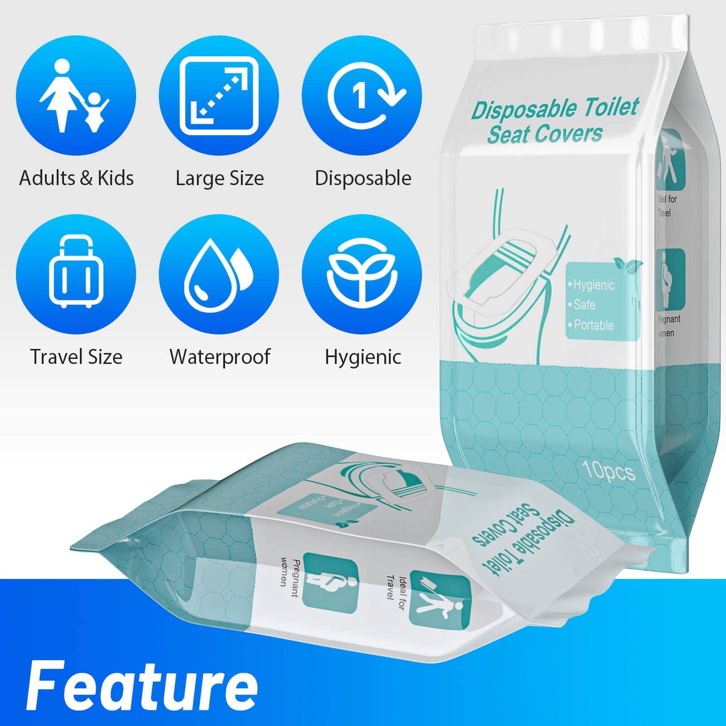 30 Pack Toilet Seat Covers Disposable100% Waterproof Xl Individually Wrapped Disposable Toilet Seat Covers For Adults And Kids P