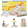 Cosyland Pikler Triangle Set - 8 In 1 Montessori Climbing Toys For Toddlers 18M-3Y, Foldable Wooden Indoor Jungle Gym & Playgrou