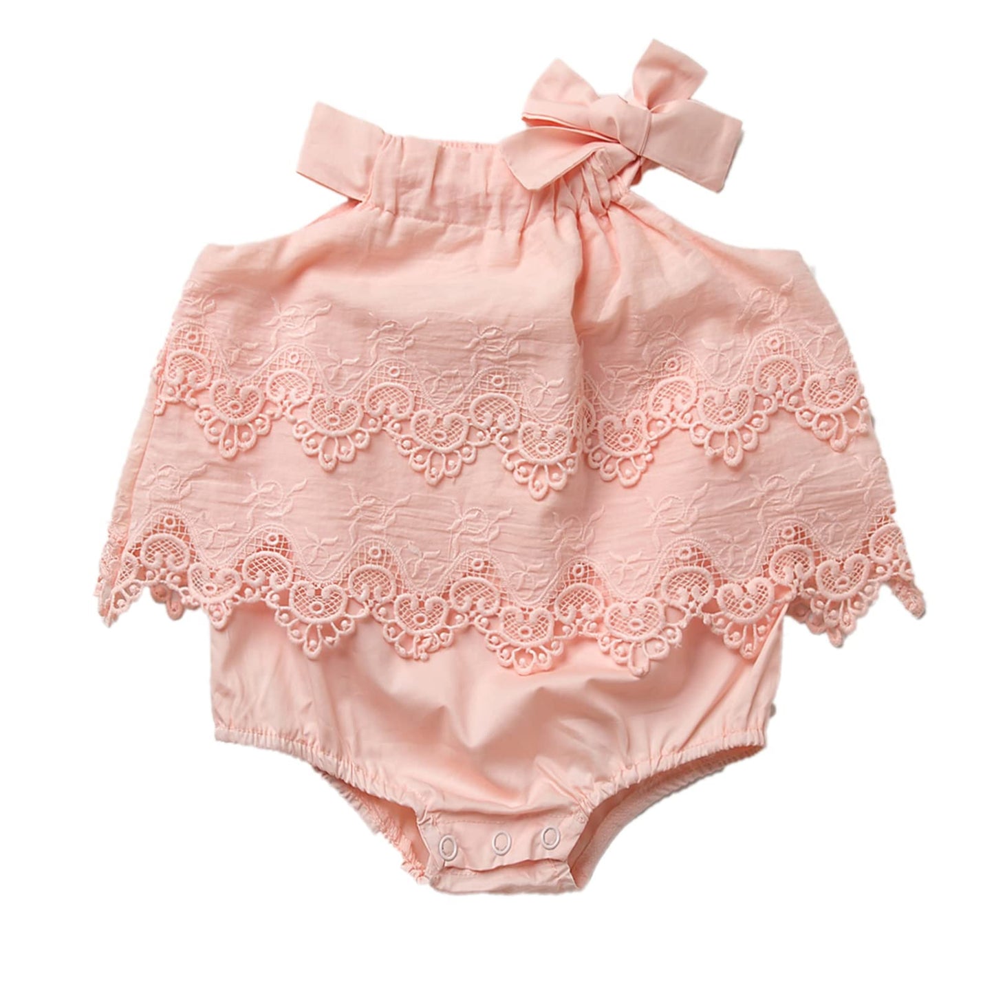 Colorful Childhood Newborn Baby Romper Girls Jumpsuit Infant Bodysuit Tutu Lace Dress Clothes Outfit Pink Size 0-6 Months
