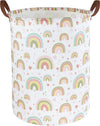 Clocor Rainbow Laundry Basket,Waterproof Baby Girls Nursery Hamper, Girls' Room Decor,Kids Toys Storage Bin,Gift Basket(Rainbow)