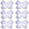 Boutique Hair Bows Alligator Clips 6 Pcs 8 Inch For Infant Baby Girl Teens Girls Women (White)