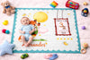 Growth Keepsake Baby Blanket 51 * 43 Inch Fox Theme Custom Name Newborn Monthly Age Marker Blanket Cute Fox Print Background Sof