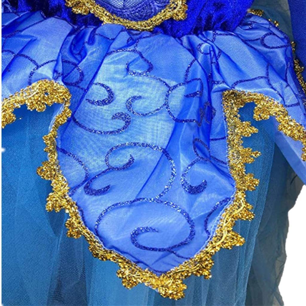 Dreamhigh Sleeping Beauty Princess Party Girls Costume Dress (Blue, 5-6 Years)