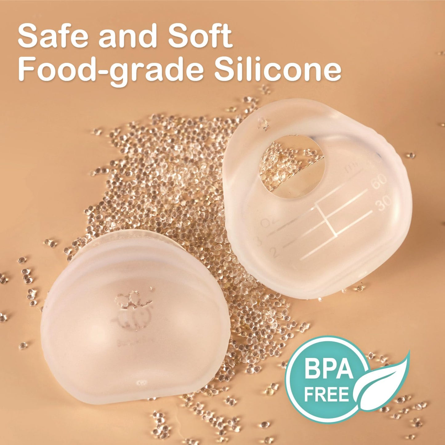 Bumblebee Milk Collector, Portable Silicone Breastmilk Catcher, Kick-Proof Wearable Brest Shields For Breastfeeding Mom, 3Oz/2Pc