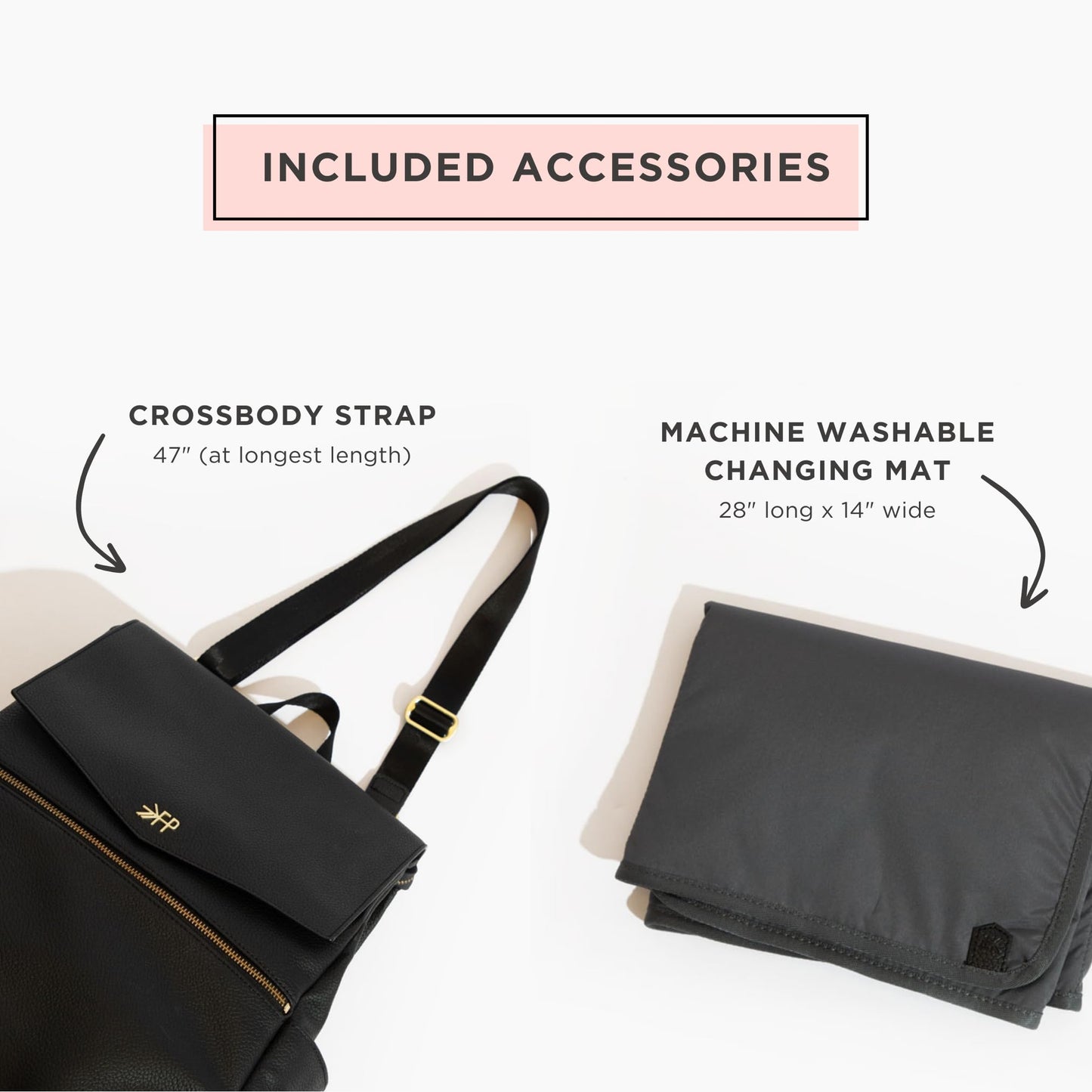 Freshly Picked Classic Ii Diaper Bag Backpack, Wipeable Vegan Leather Diaper Bag With Changing Pad, Convertible (Ebony V2)