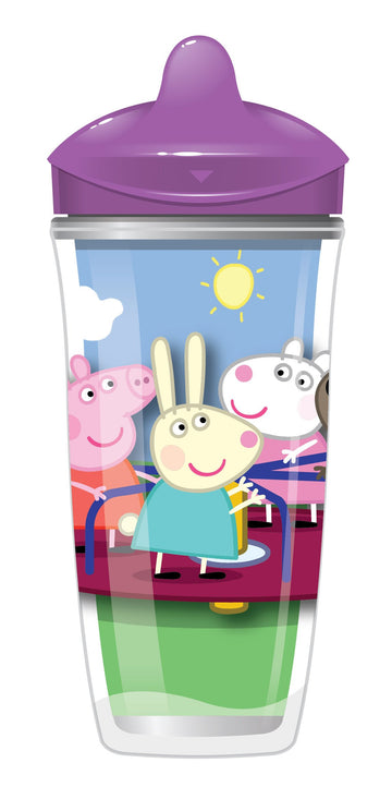 Playtex Sipsters Stage 3 Peppa Pig Spill-Proof, Leak-Proof, Break-Proof Insulated Toddler Spout Cups For Girls - 9 Ounce - 2 Cou
