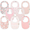8-Pack Organic Baby Bibs For Girls & Boys - Teething Baby Bibs For Boy, Girl - Newborn Bibs For Baby Girl, Boy (Sweet Charm)