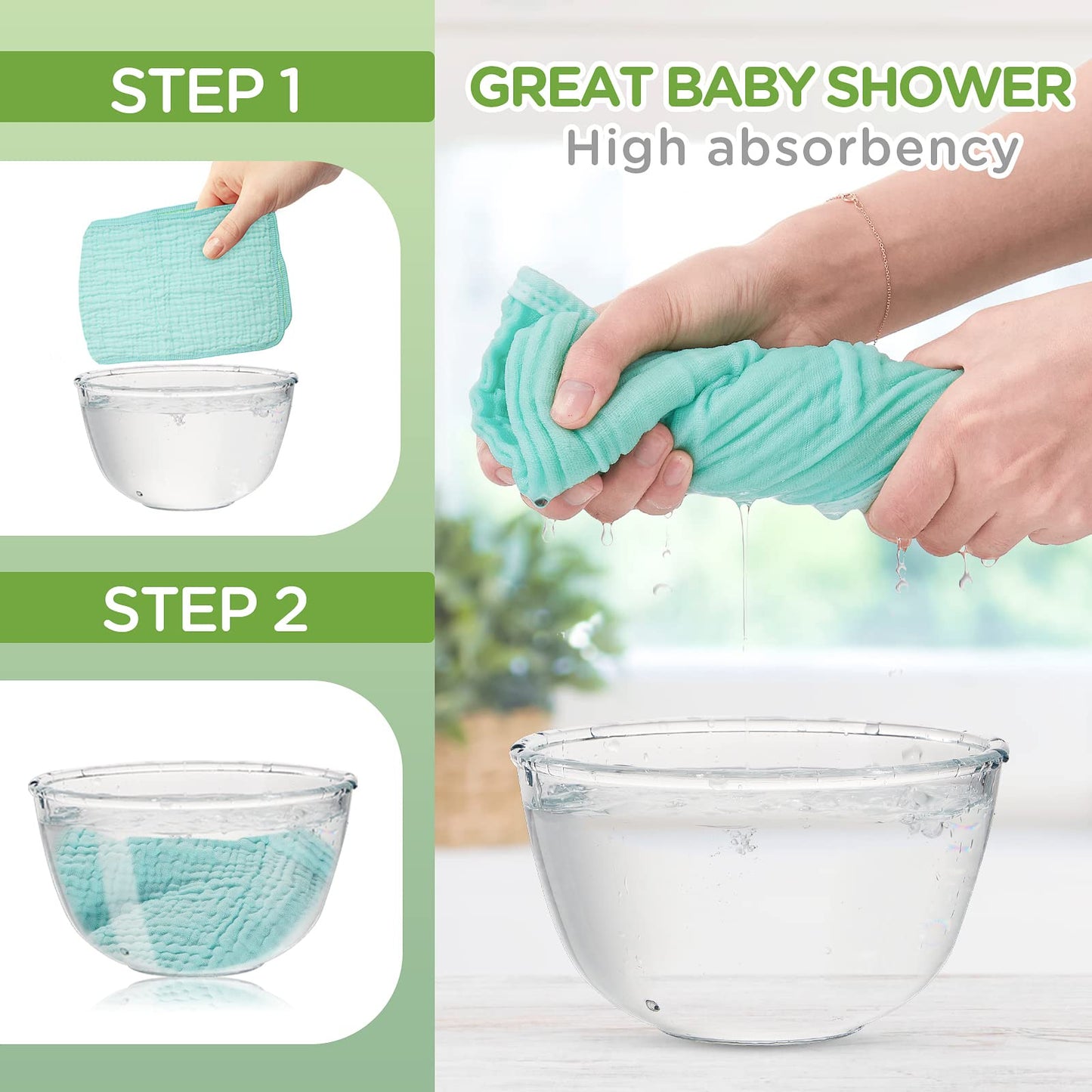 20 Pack Baby Muslin Washcloths Natural Muslin Cotton Baby Wipes Soft Newborn Baby Face Towel Absorbent Muslin Washcloth For Sens