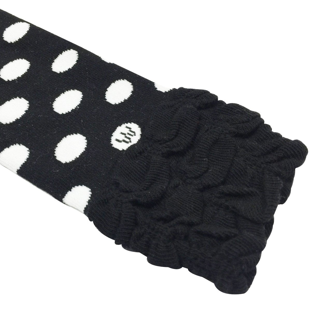 Allydrew Stripes, Polka Dots & Chevron Baby Leg Warmer & Toddler Leg Warmer For Boys & Girls, Black Polka Dots & Ruffle Bottom