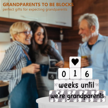 Pregnancy Announcement, Baby Reveal Countdown Due Date Blocks- Weeks/Days Until We'Re Grandparents, Announcing Pregnancy Countdo