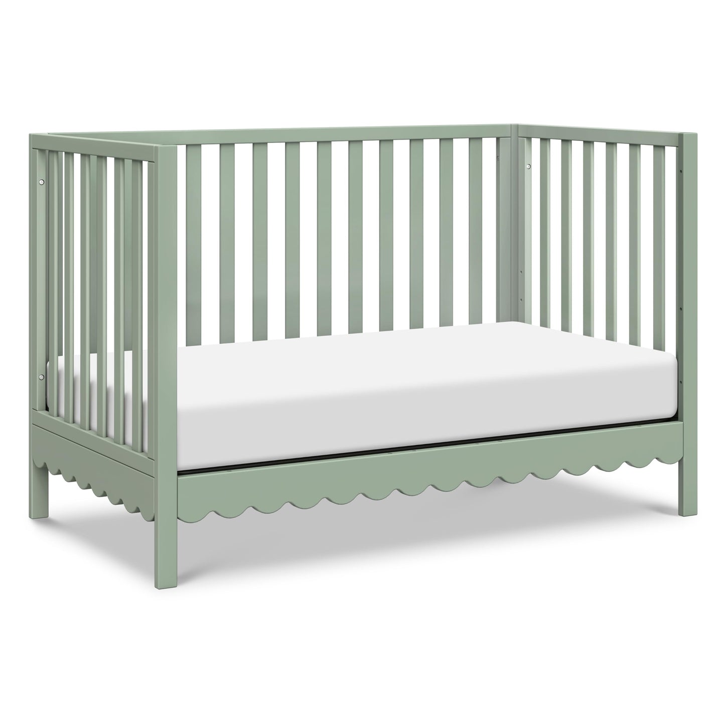 Davinci Sammy Scallop 4-In-1 Convertible Crib In Light Sage, Greenguard Gold Certified
