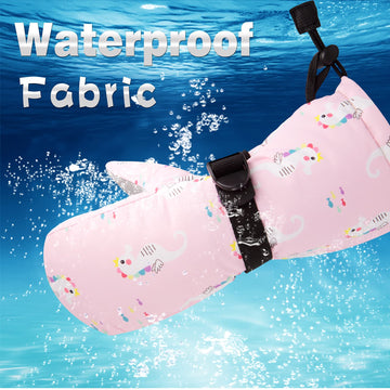 Winter Kids Waterproof Gloves For Boys Girls Snow Ski Toddler Baby Mittens Outdoor For Infant Teens 1-5T (N-Pink Sea Horse, L(4-