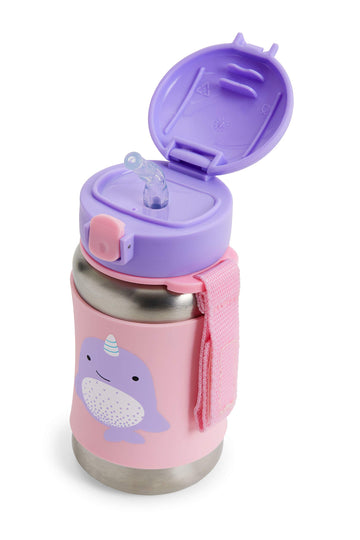 Skip Hop Toddler Sippy Cup With Straw, Zoo Stainless Steel Straw Bottle, Narwhal