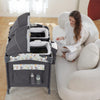 okaytwins Twin Bassinet & Full-Size Infant Bedside Bassinet & Playard for Baby, Includes 2 Removable Rock-A-Bye Portable Bassine