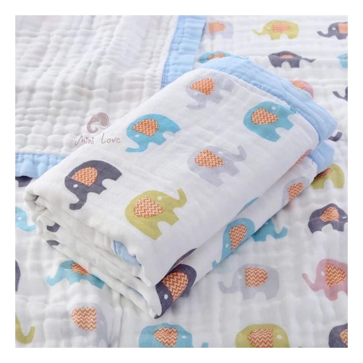 Mini Love 100% Cotton Muslin Baby Blanket | 110x110 cm