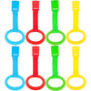 KALAMANDA 8 Pcs Baby Playpen Pull Up Rings, Pull Up Handles Standing Walker Crib Pull Rings for Toddler Kids Children Walking Tr