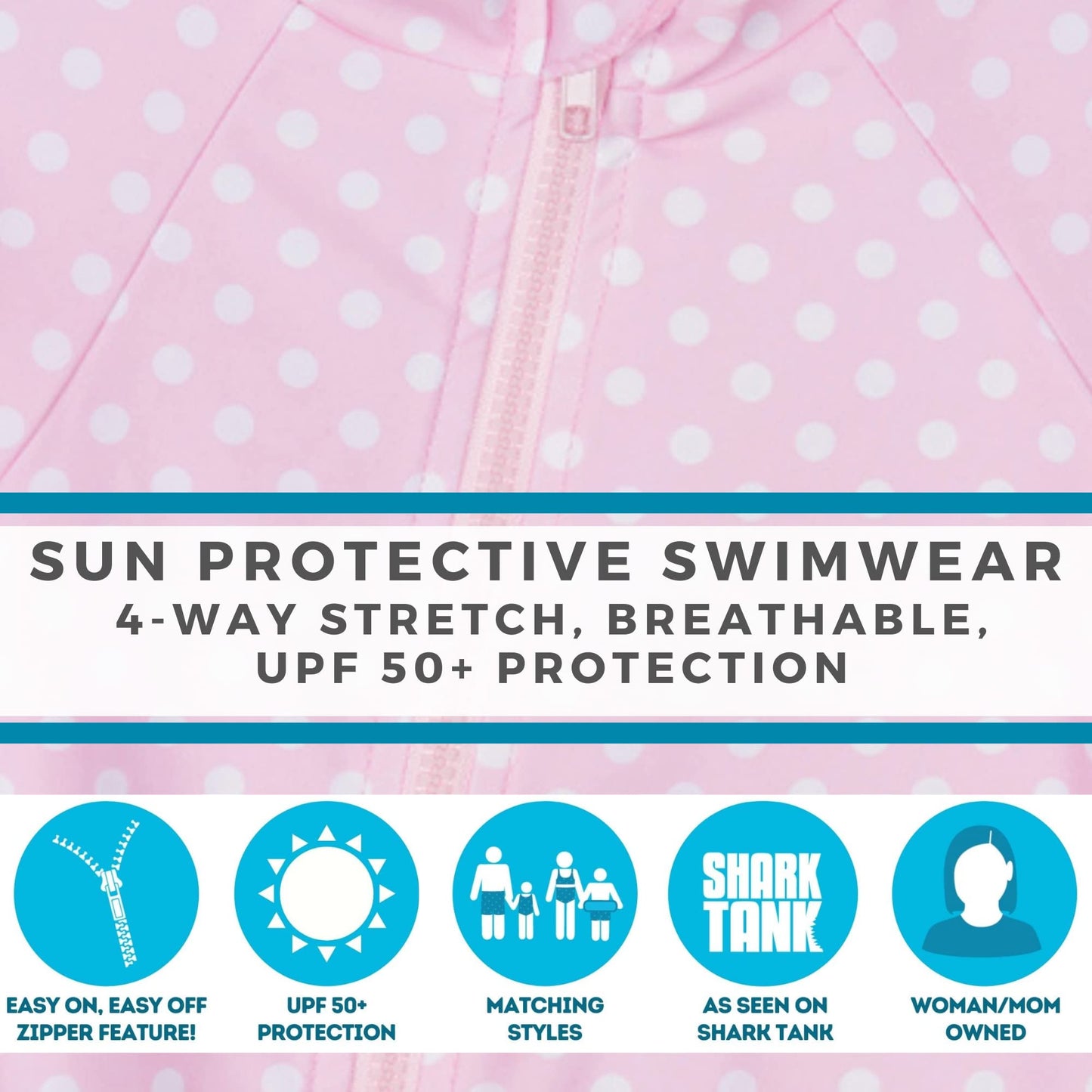 Swimzip Baby Girl Long Sleeve Sunsuit With Upf 50+,Sassy Surfer Pink Dots,6-12 Months