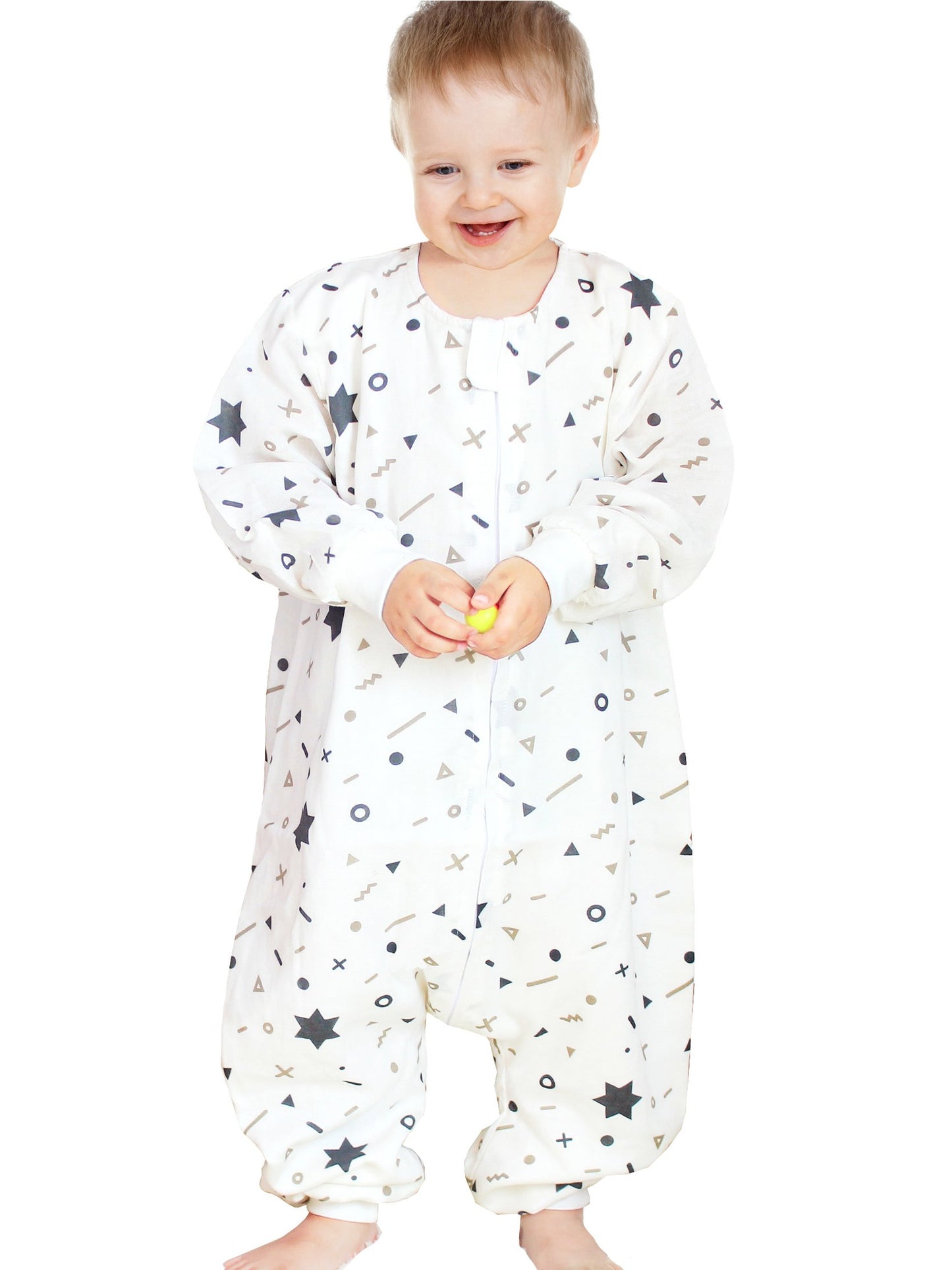 ililmmoe Muslin Original 100% Cotton Sleeping Sack Sleep Bag with Legs Baby Wearable Blankets Long Sleeves 1-4T Star/S
