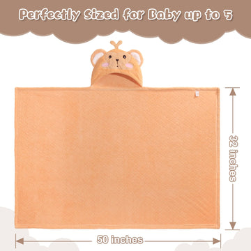 Wodhoy Hooded Baby Towels Boy For 0-6 Years, 50'X 32' Extra Large Toddler Bath Towels With Hood For Boys & Girls, 2-Pack Absor