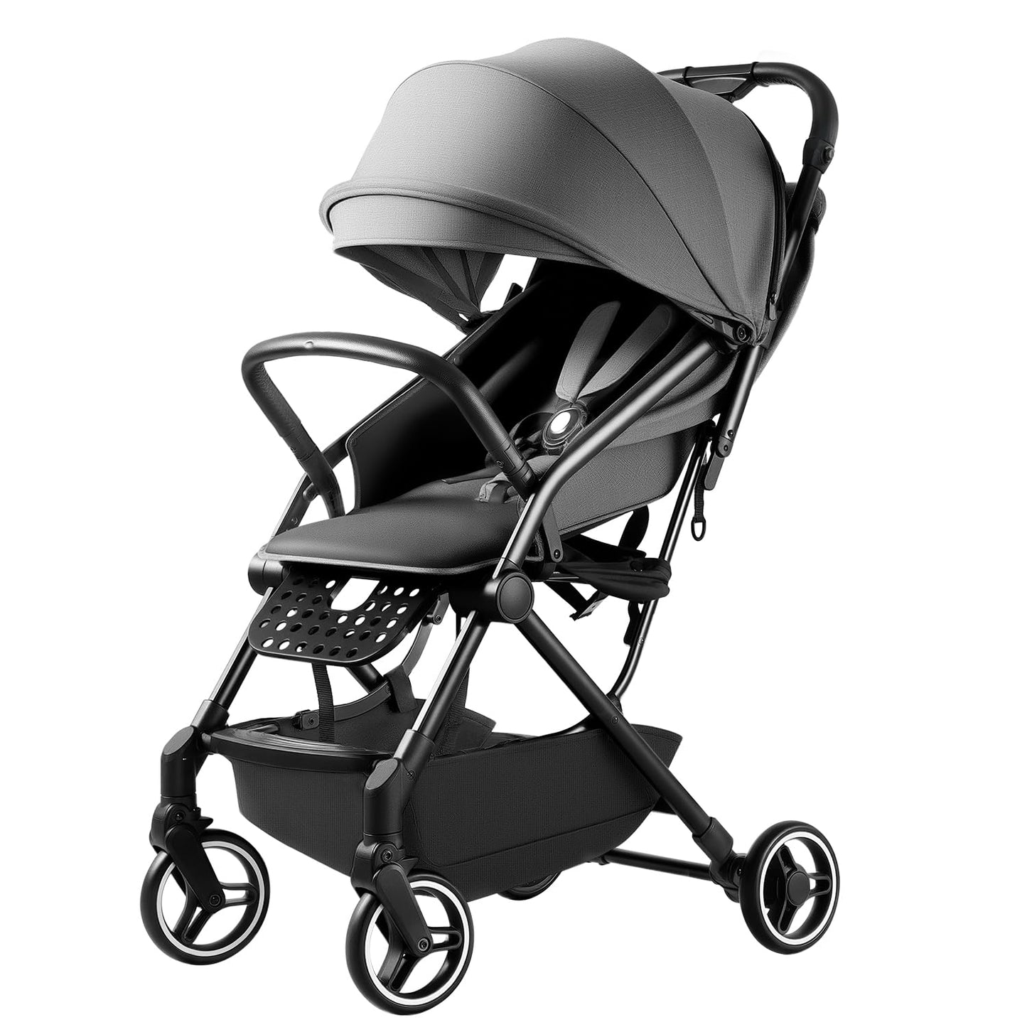 Walkmax Lightweight Stroller Compact Travel Stroller for Airplane One-Click Folding with Reclining Seat, UV Protection Canopy,Si