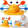 Qkie Montessori Toys for Babies 6-12 Months, Food Grade Silicone Baby Sensory Toys, Cutie Crab High Chair Toys, String Activity