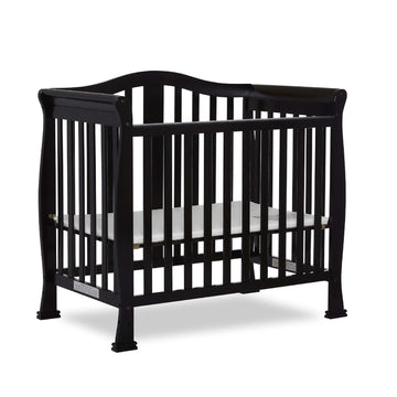 Dream On Me Addison 4-In-1 Convertible Mini Crib In Black, Greenguard Gold Certified, Non-Toxic Finishes, Built Of New Zealand P