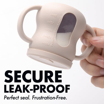 Xpecial 100% Silicone Baby Training Cup 2Pcs See-Through Toddler 5Oz Straw Drinking Cups For Infants 6 Months+ (Pink And Beige)