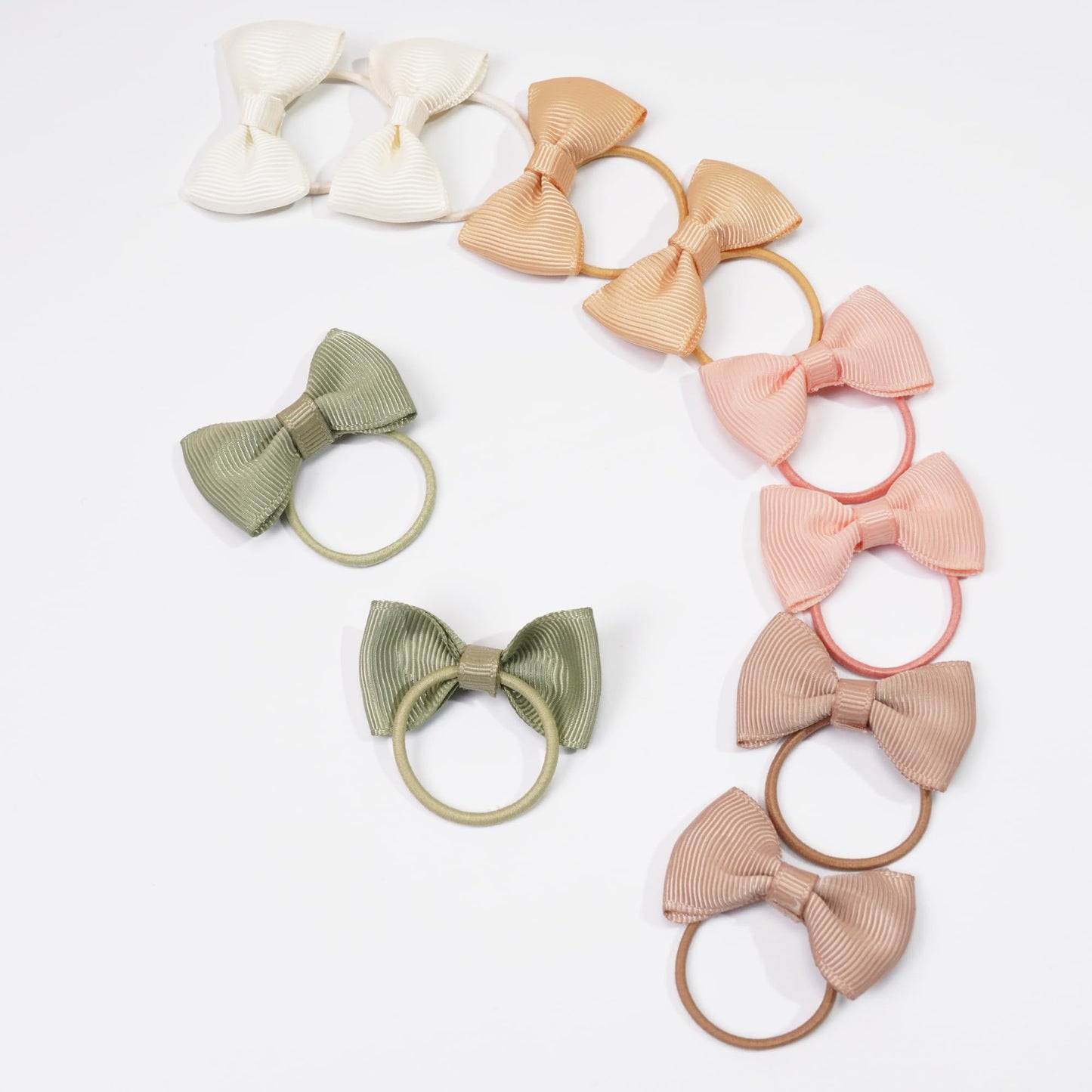 C Llot Durable Hand-Sewn Tiny 2-Inch Hair Bows With Rubber Bands - Ponytail Holders And Gifts For Baby Girls, Infants, Toddlers