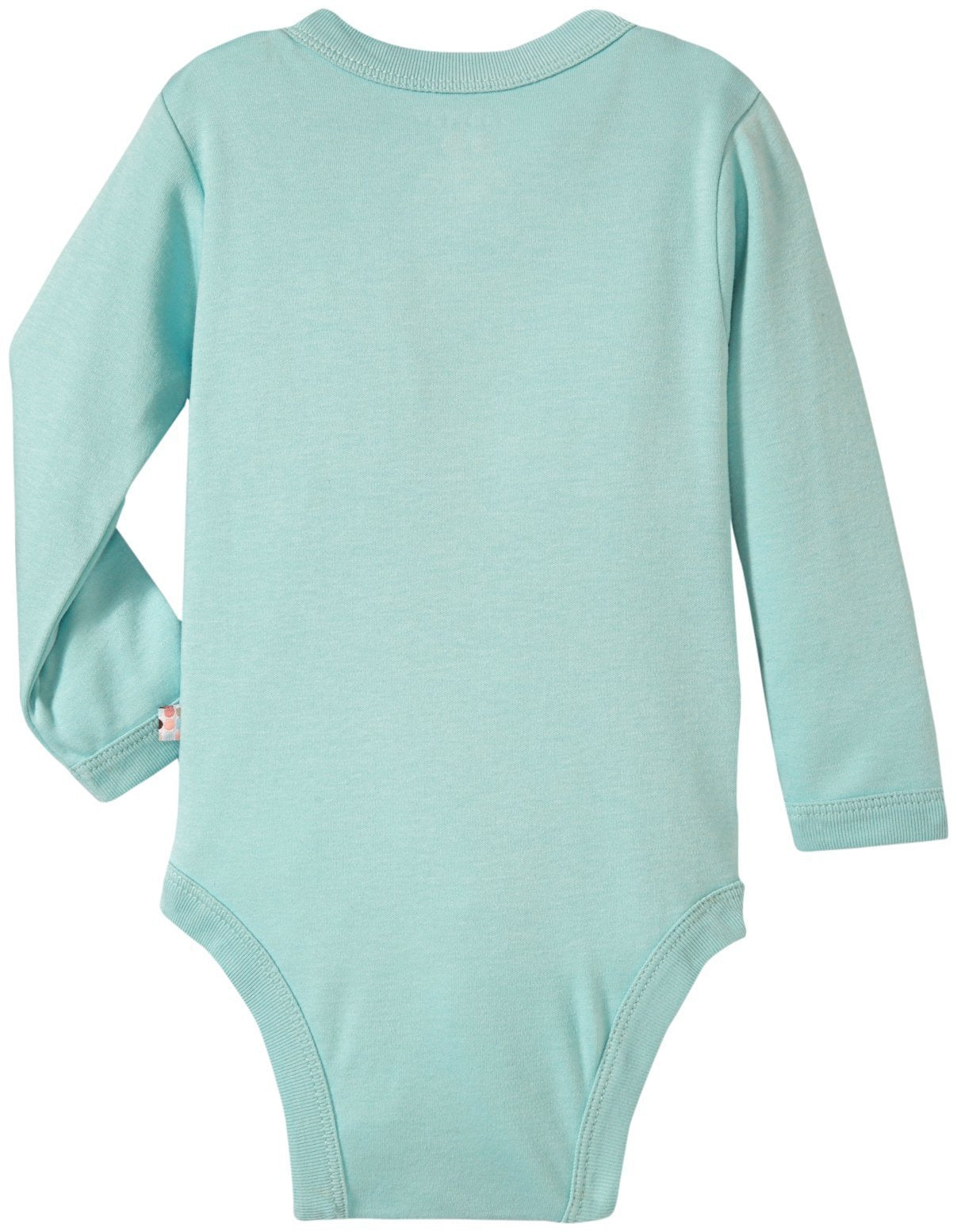 Babysoy Organic Long Sleeve Modern Solid Kimono Bodysuit/Onesie,Harbor,0-3 Months