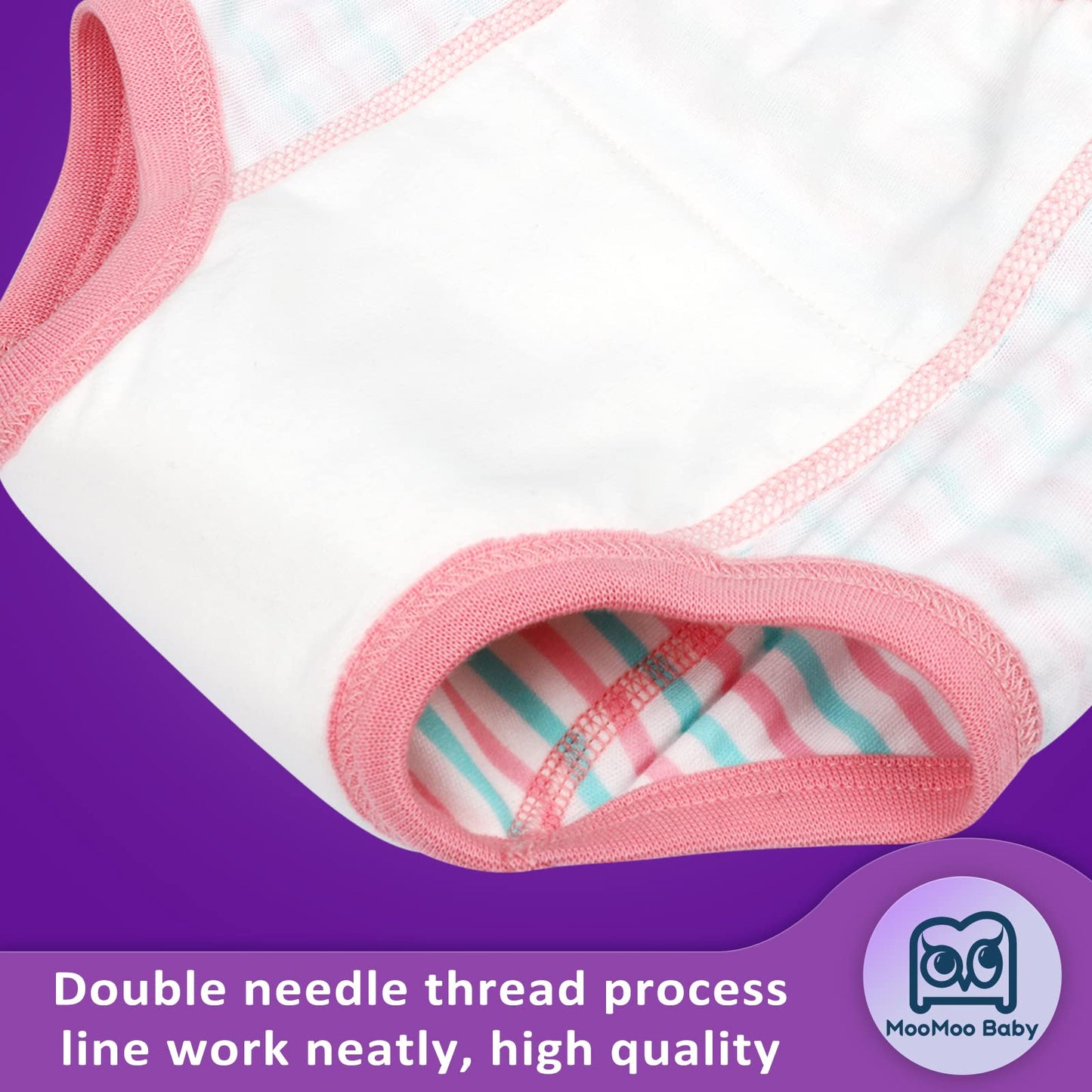 Moomoo Baby Cotton Training Pants Strong Absorbent Toddler Potty Training Underwear For Baby Girl 3T
