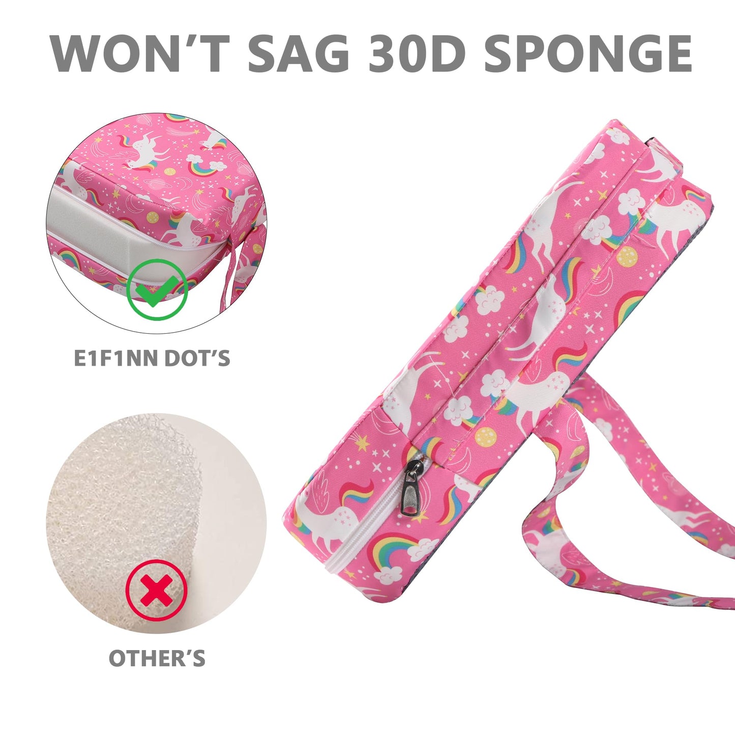 E1F1Nn Dot Toddler Booster Seat For Dining Table, Portable Kids Booster Seat With Safety Buckles, High Cushion For Travel With N