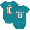 Outerstuff Infant Tyreek Hill Aqua Miami Dolphins Mainliner Player Name & Number Bodysuit