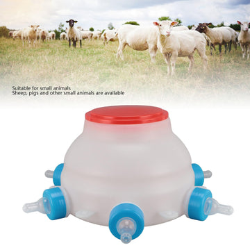 Lamb Milk Feeder Bottle, 6 Pacifier Round Pc Plastics Easy To Clean Sheep Feeding Cup, Portable Safe Milk Pot For Piglet Lamb, L