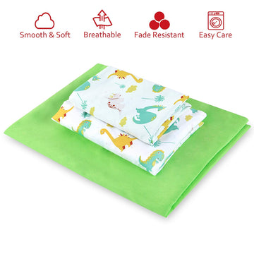 Moonsea Toddler Sheet Set Dinosaur, Crib Sheet Set For Toddler Bed, Breathable Silky Soft Toddler Bed Sheets For Boys And Girls,