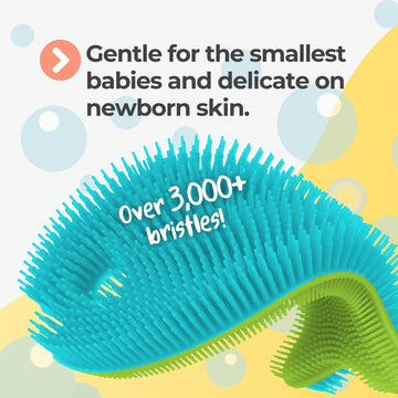 Innobaby Bathin' Smart Silicone Sensory Fish Bath Scrub For Babies And Toddlers - Aqua Green