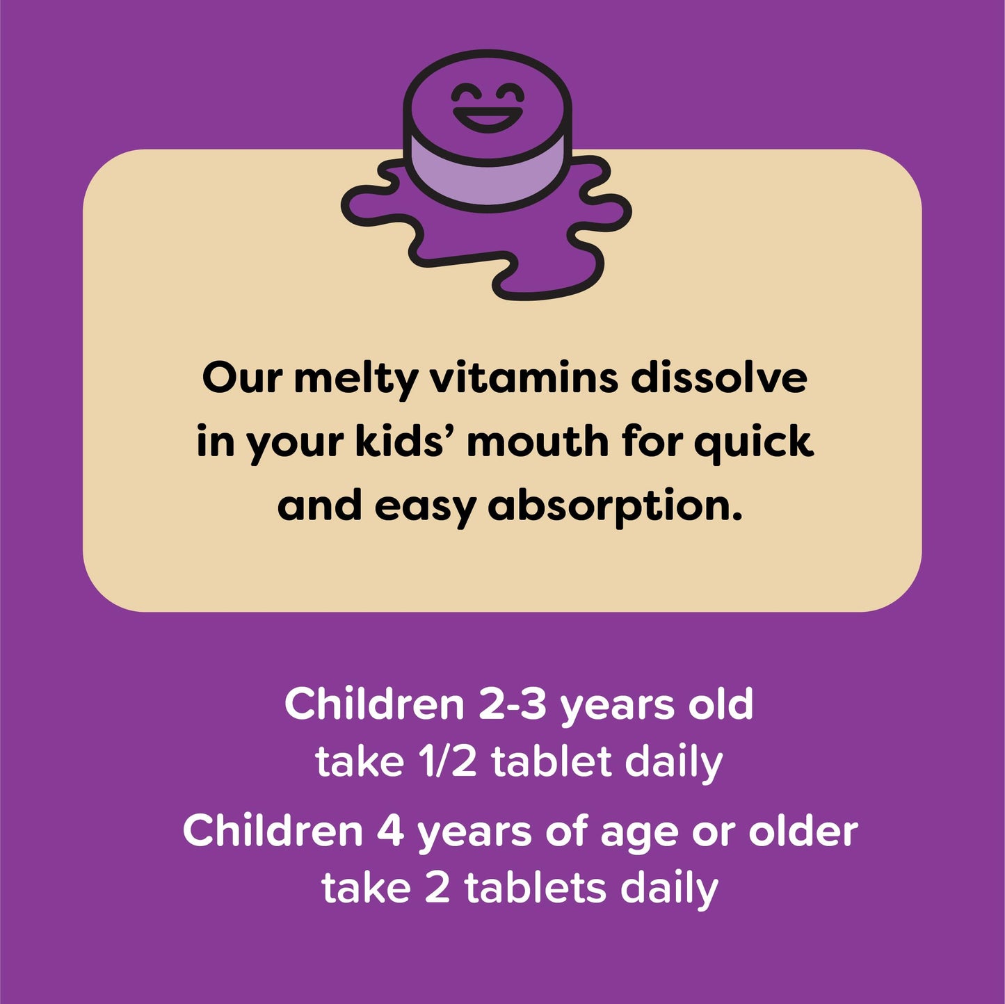 Renzo'S Picky Eater Kids Multivitamin With Iron - Dissolving Kids Vitamins With Vitamin D3 & K2 And More - 60 Sugar-Free Melty T